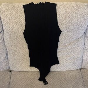 Altar'd State Black Ribbed Bodysuit